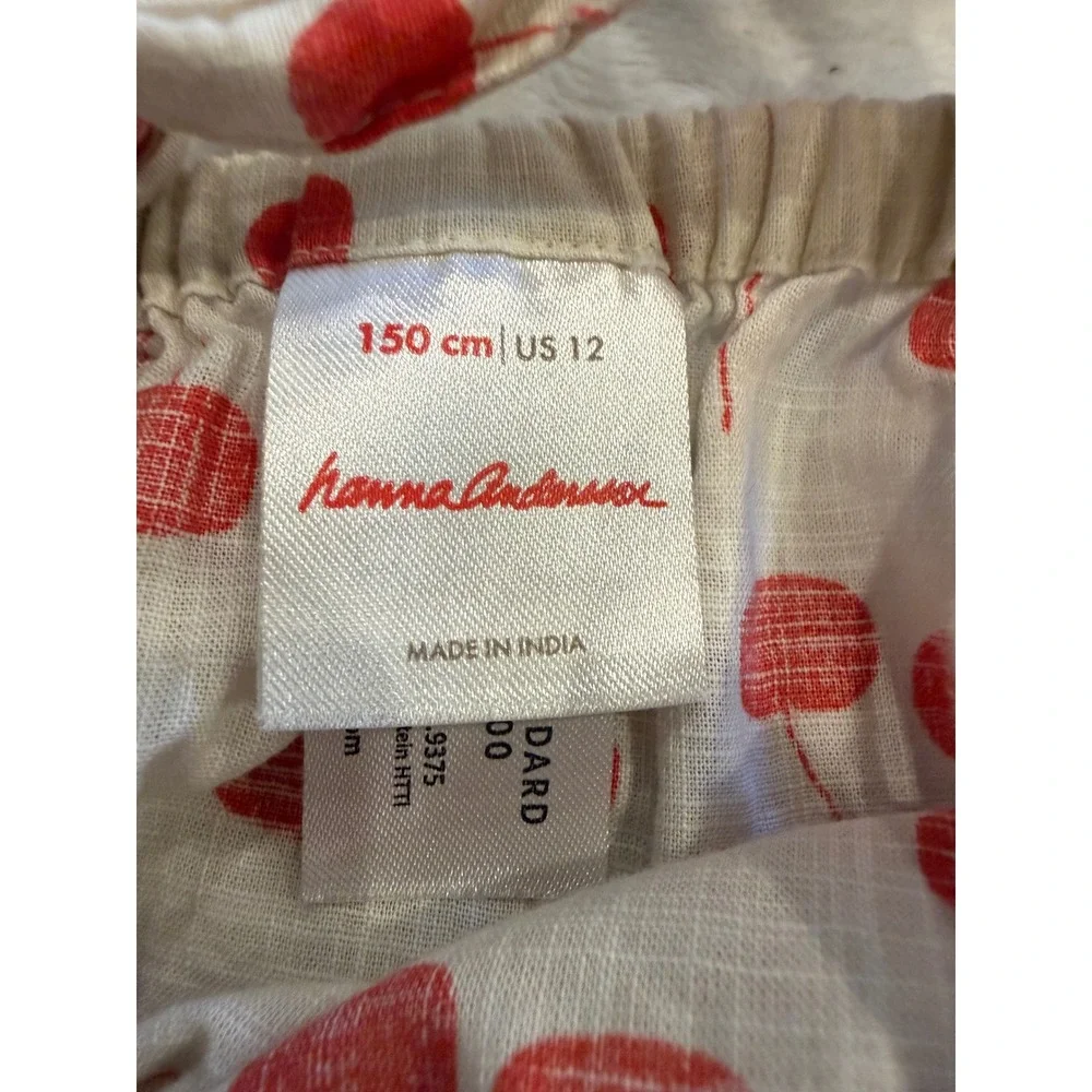 Hanna Andersson Kids US 12 Cherry Print Cotton Tie Strap Top and Shorts Set